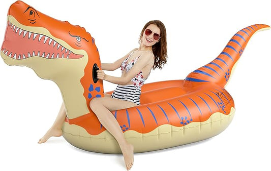 Jasonwell Inflatable Dinosaur Pool Float for Boys Girls Adults 124'' Giant T-Rex Floatie Summer Beach Swimming Pool Inflatables Ride on Party Pool Toys Raft Lounge Kids Tyrannosaurus Rex Toys