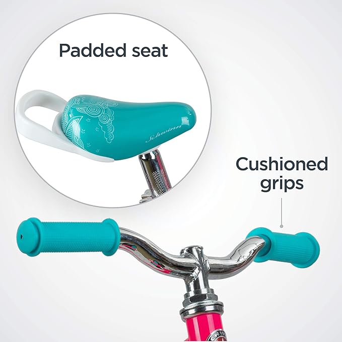 Schwinn Elm and Koen Bike or Balance Bike, 12-20 Inch Bike for Kids Ages 2-13, Black, Blue, Red, Teal, Pink or Purple, SmartStart Ergonomic Design, Adjustable Seat Grows with Child, Training Bicycle