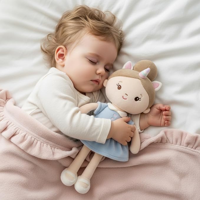 GAGAKU Soft Plush Baby Doll for Girls (12") - My First Baby Doll Gift for Girls, Toddlers & Infants, Machine Washable Rag Doll Toy - Sweet Dream Girl
