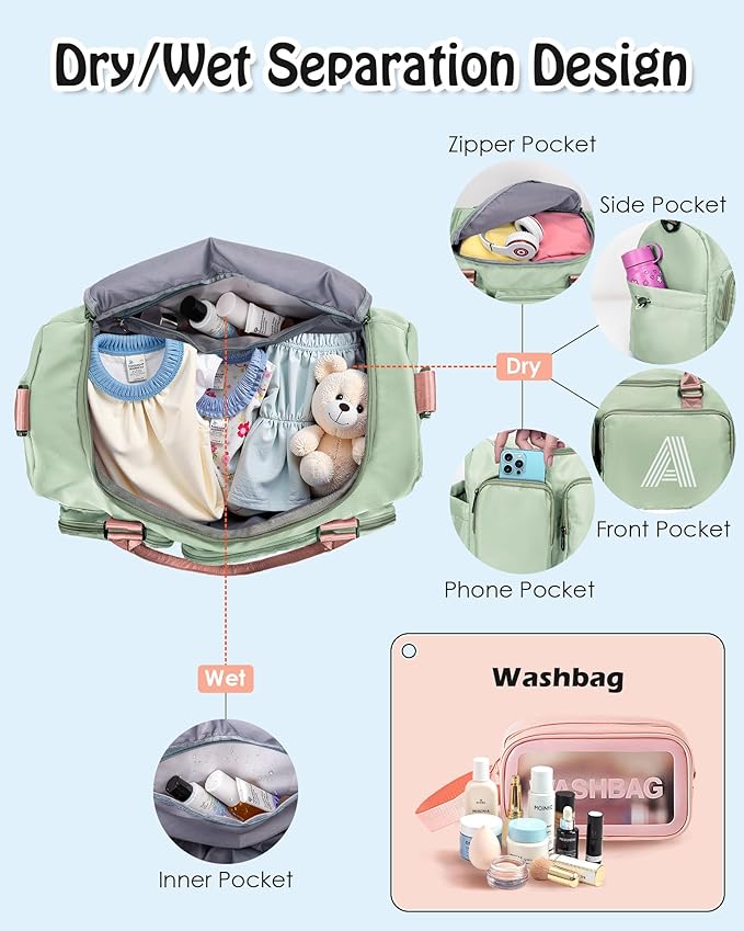 Duffel Overnight Bag, Teens Gifts for Girls Boys, Initial Travel Duffel Bag, Sports Gym Bag, Birthday Gifts for 3 4 5 6 7 8 9 10 11 12 13 Year Old Girls, Gifts for Friends women Women