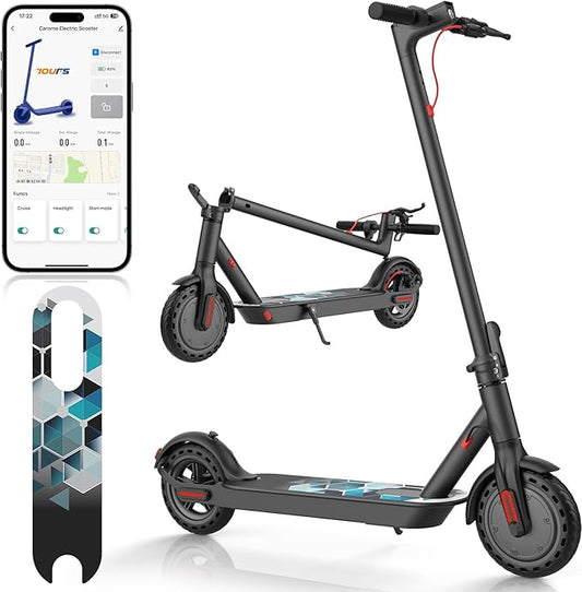 Caroma Electric Scooter Adults, Powerful 350W/500W/750W Motor, Top Speed 20/25 Mph & 18/25/30 Miles Range, 8.5" Solid Tires, Cruise Control E Scooter for Adults (Multiple Options)