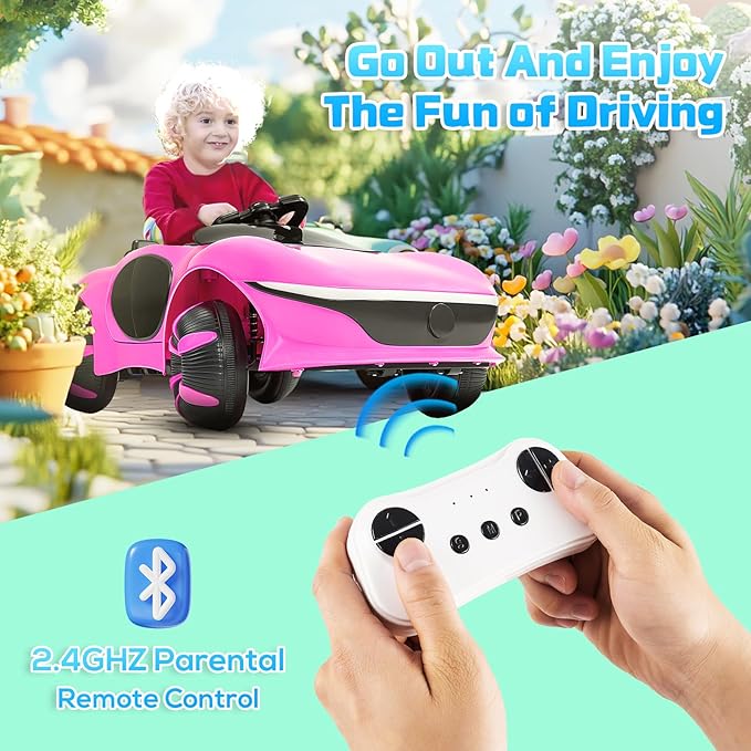 SEALIGHT 12V Kids Ride On Truck Car w/Parent Remote Control, Electric Car for Kids 4 * 380W Motors, 3 Speeds, Emergency Braking, LED Lights, Music & Horn, Kids Electric Vehicles for Boy Girl Gift