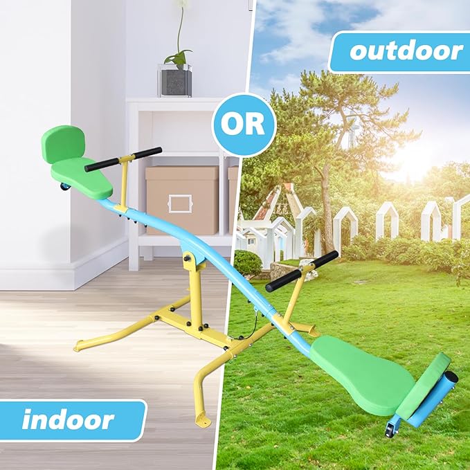 360° Rotating Seesaw Teeter Totter for Kids with backrest Indoor and Outdoor Playground Equipment for Backyard