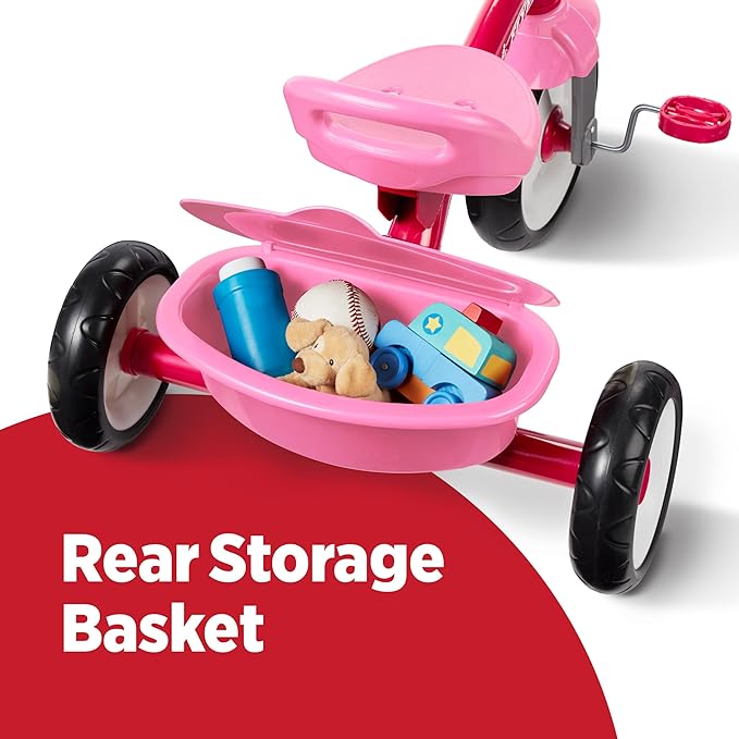 Kids Bike, Toddler Bike, Toddler Toys, Kids Toys for Ages 2-4, Radio Flyer Pink Rider Trike, for Ages 2.5-5 Years, Pink Tricycle