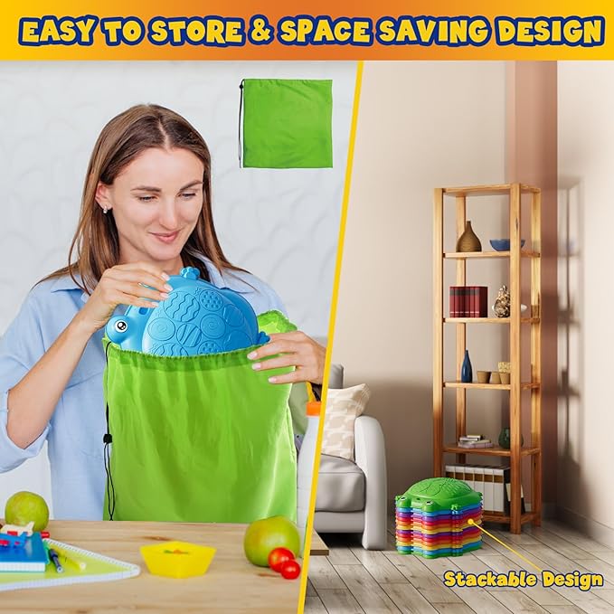 Stepping Stones for Kids, 12PCS Non-Slip Balance Steps Stones for Toddler 1-3, Obstacle Courses Sensory Toys, Coordination Game Gift for Boys Girls Indoor Outdoor Play Ages 3-5