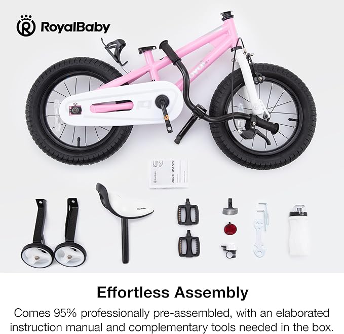 RoyalBaby Kids Bike EZ Freestyle Training Free Balance to Pedal Easy Learning Bicycle, 12-18 Inch for Toddlers to Big Kids