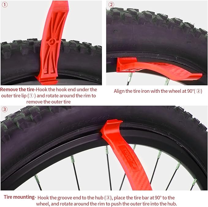 Professional Bike Tire Levers - High-Strength PC Material, Non-Slip Ergonomic Design, Rim Protector for Road/Mountain Bikes