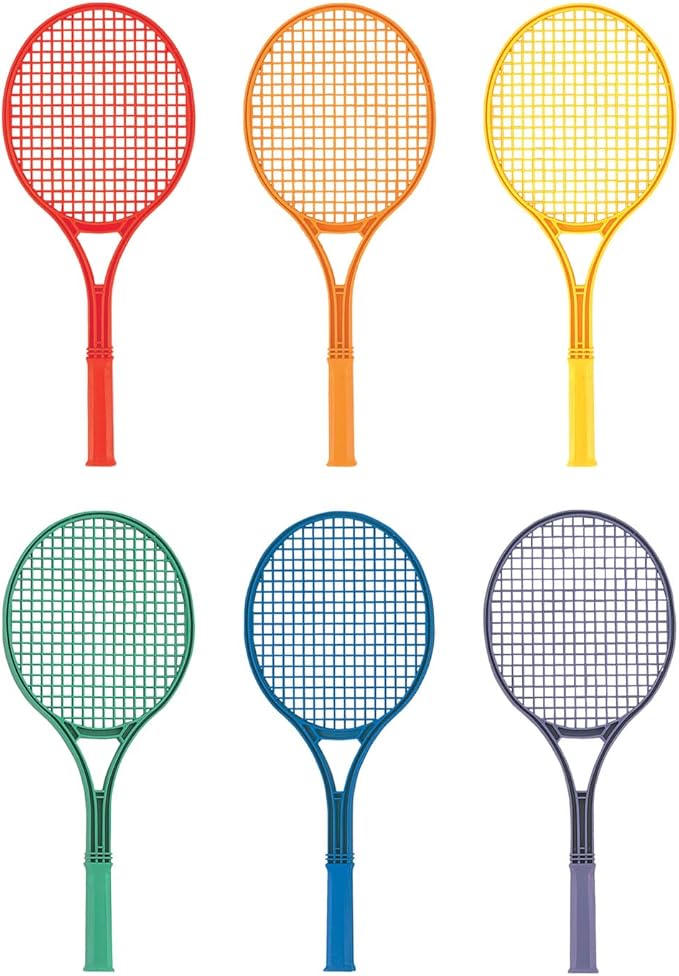 Champion Sports 21-Inch Plastic Tennis Racquet Set Assorted Colors