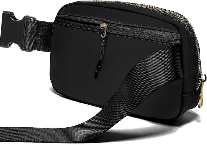 Gitus Belt Bag Fanny Pack Crossbody Bags with Initial Letter Patch Gifts for Wife Older Women Mother Coworker Bridesmaid Anniversary Travel Gifts Beach Gifts (Black-S)