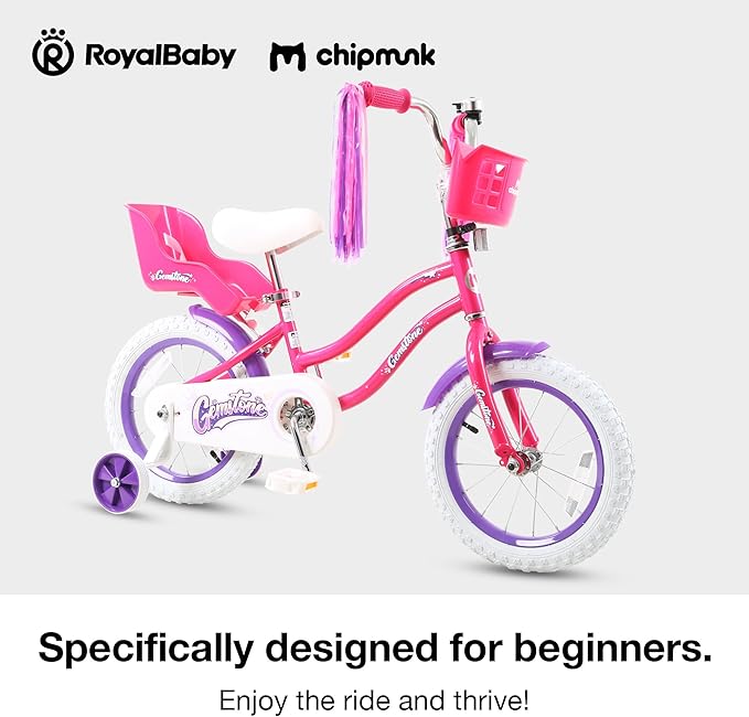 Chipmunk Kids Bike Toddlers 12 14 16 18 Inch Wheel Bicycle Beginners Boys Girls Ages 3-11 Years, Multiple Color Options