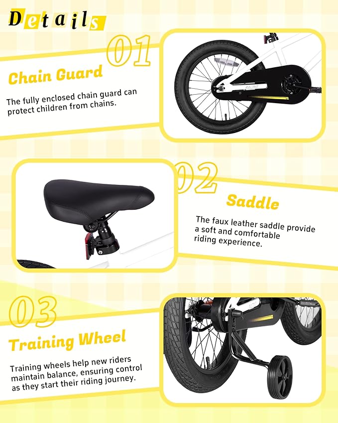 12 14 16 20 Inch Kids Bike BMX Style Bicycle with Training Wheels for 2-14 Years Old Toddlers Boys Girls Coaster Brake Multiple Colors