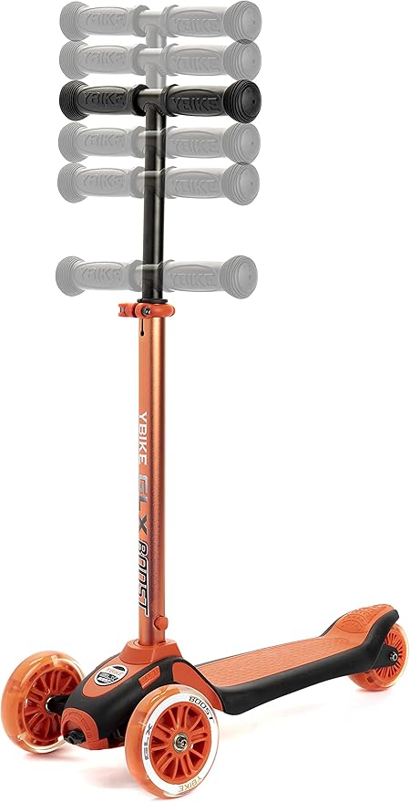 YBIKE GLX Boost Scooter with Adjustable Steering and Handlebar Height for Kids