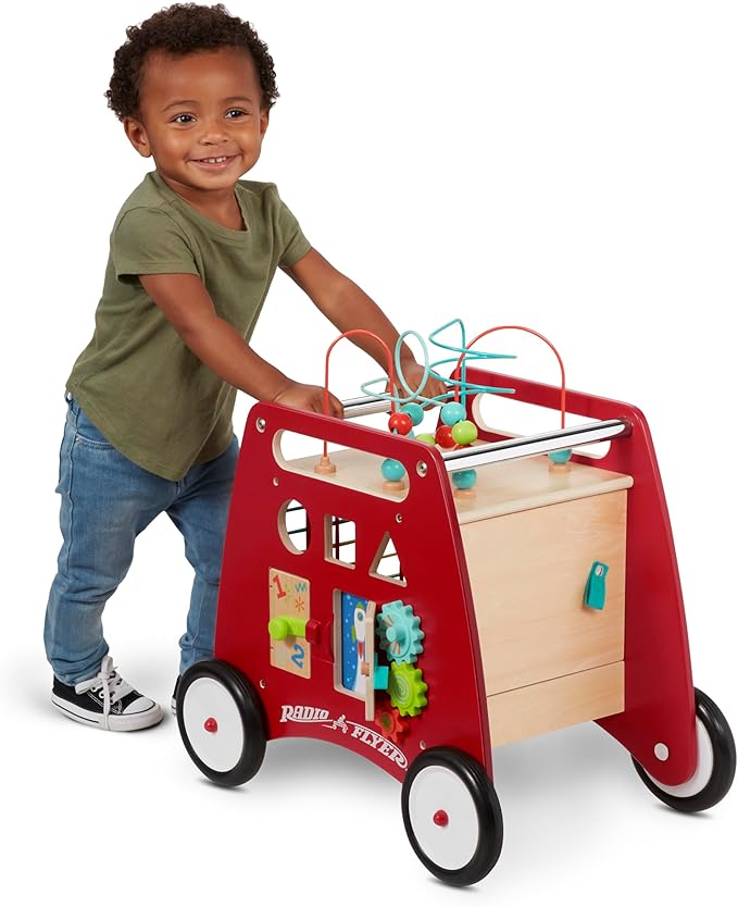 Radio Flyer Deluxe Push & Play Cube Walker, Walker Toy for Ages 1-3