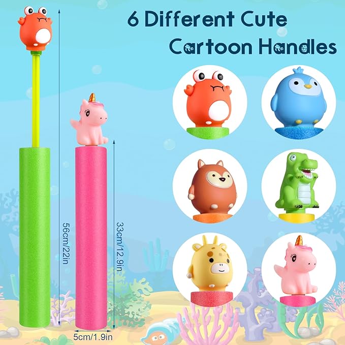 Water Squirters for Kids Water Guns Toys for Toddlers Durable Water Soaker Blaster Toys Water Squirter Shooter for Summer Outdoor Game Pool Beach Party (6 Pcs)