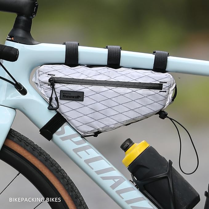 Bicycle Frame Bag Bike Triangle Bag Waterproof Bike Bag 1.7L with Dual Side Mesh Pockets for MTB Road Bike Cycling Commuting and Outdoor Adventures