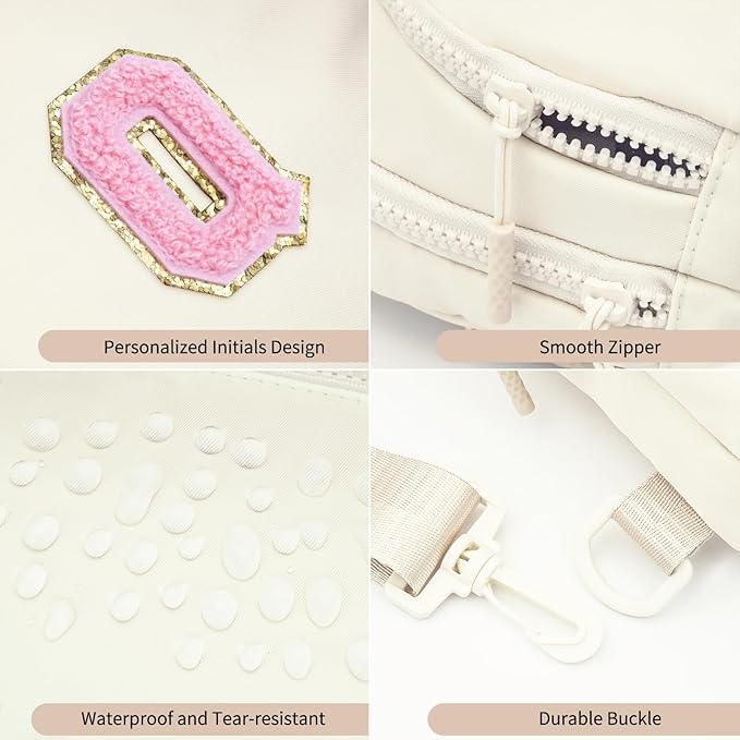 Birthday Gift for 5 6 7 8 9 10 11 12 13 14 15 16 Year Old Girls Fanny Pack Crossbody Bags for Women,Cute Trendy Stuff - Cream,Q