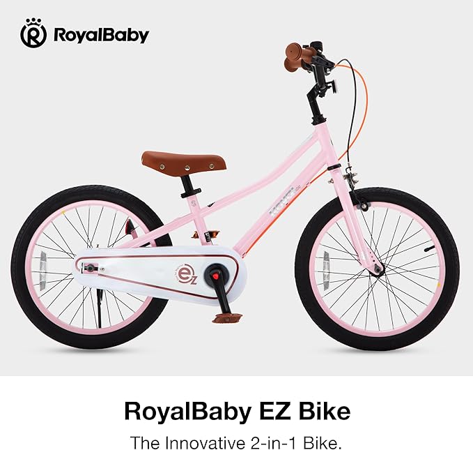 RoyalBaby Kids Bike, Terra EZ Balance to Pedal Convertable Bicycle, 14 16 18 Inch Easy Learn Balancing to Biking Boys Girls Ages 3-9 Years Beginners