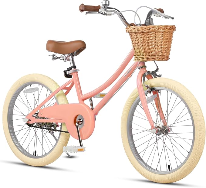 Petimini Girls Bike with Basket for 2-12 Years Old Kids, 12 14 16 18 20 Inch Bicycle with Bell Training Wheels Basket, Multiple Colors