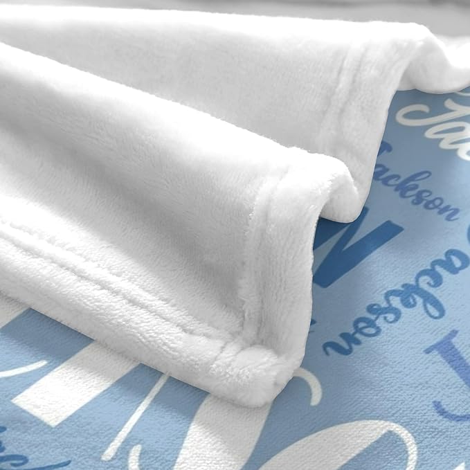 Name Blanket Personalized Blanket for Adult Kids Flannel Customize Throw Blanket Custom (Color 02, 60 x 80 Inches)