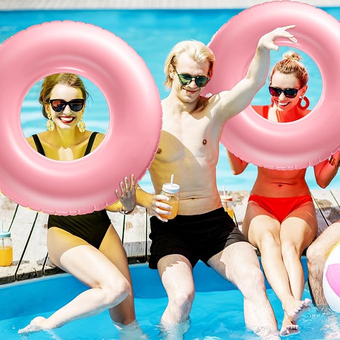 8 Pcs Large Inflatable Pool Float 36 Inches Swimming Ring Pool Floats Adult Inflatable Tube for Summer Vacation Beach River Bachelorette Wedding Party Supplies