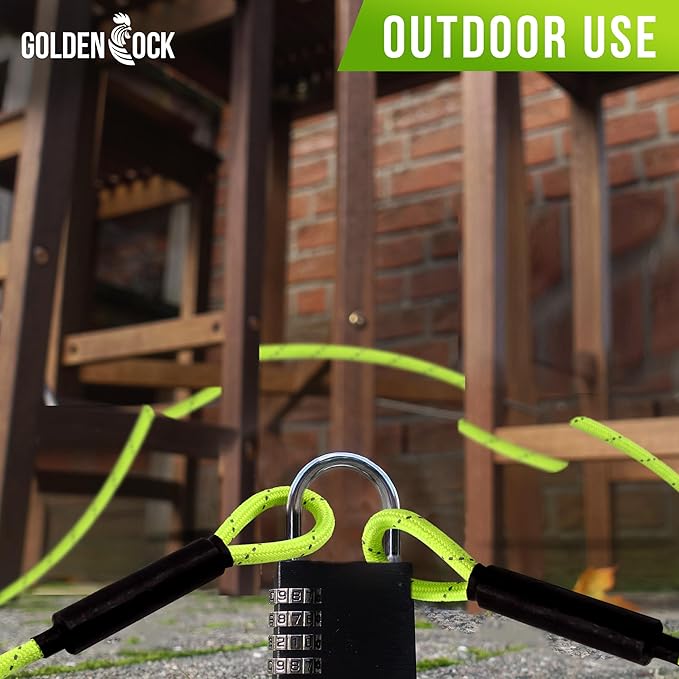 Big & Strong 7/16" Steel Security Cable Lock (7FT/13FT) with Looped Ends Anti-Theft for High-Value Assets, Protection of Motorcycles, Generators, Jobsite Tools, Grills & More