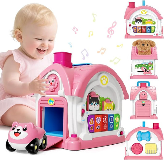 SpringFlower Baby Toddler Toys for 1 Year Old Girls, Montessori Musical Toddler Toys for 12-18 Months Kids, Musical Learning House for Infant Toddlers 1 2 3 Years Old Baby Girl Gifts