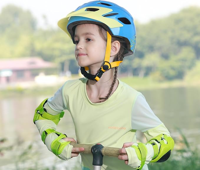 Kids Bike Helmet, Youth Toddler Boys Girls Helmets, 2 Size Adjustable for Ages 2-3-5-8-14 Years, Child Helmet with Visor and LED Light, Lightweight Multi-Sport Bicycle Scooter Cycling Helmets