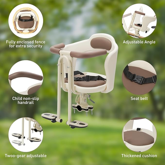 Kid's Bike seat Front Child Carrier Bike Chair for Bicycle Kids seat for Children 2~4 Years,Weight 55 lbs