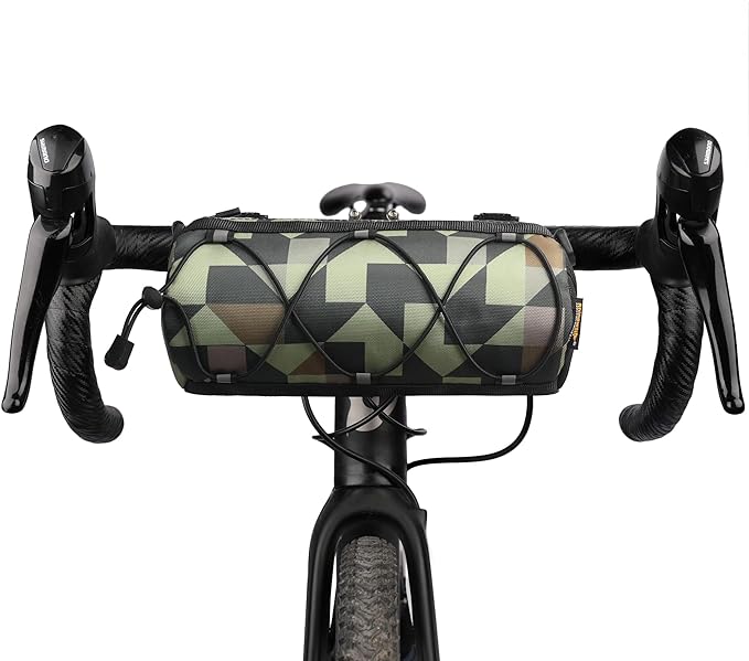 Rhinowalk Bike Handlebar Bag, Bicycle Front Bag Frame Storage Roll Bag Mountain Road Bikes Commuter Shoulder Bag Professional Cycling Accessories
