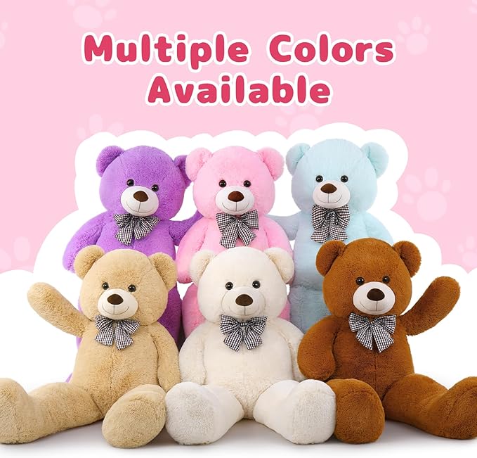 MaoGoLan Giant Pink Teddy Bear 55 inch Life Size Big Bear Large Stuffed Animals for Girlfriend