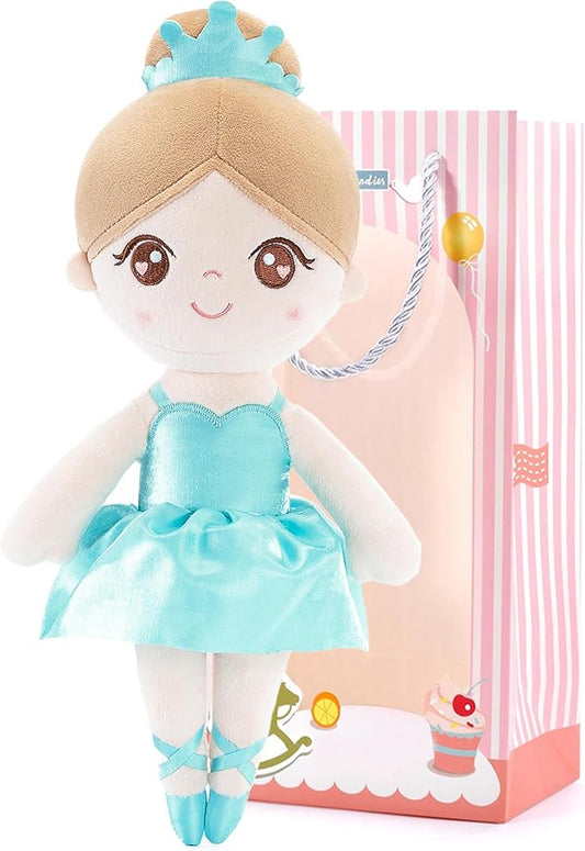 Gloveleya Baby Girl Gifts Dolls Soft Plush Toy Ballet Girl Doll Mint Green 14 Inches with Gift Box…