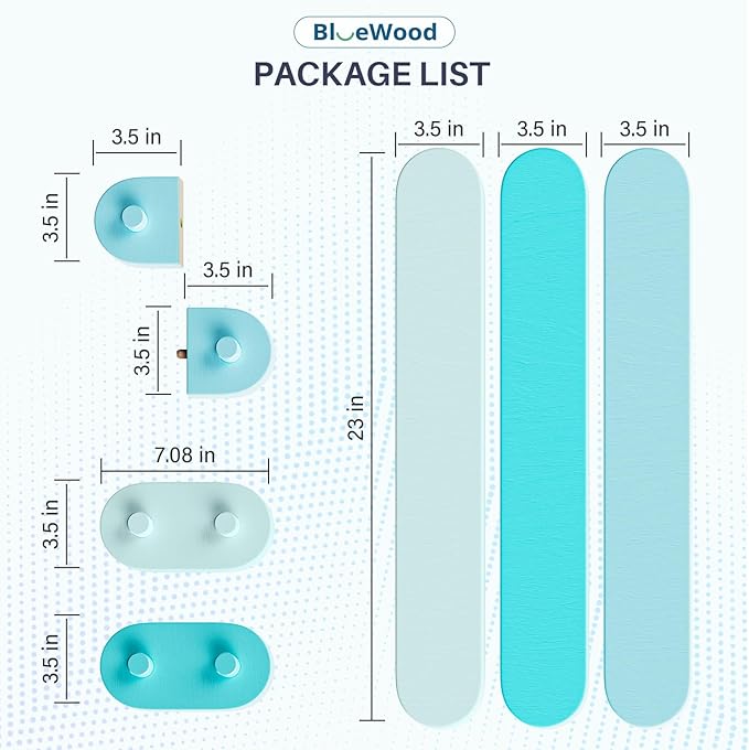 BlueWood Balance Beam for Kids 3-5, Toddler Sensory Wooden Toys and Stepping Stones, Build Coordination Gymnastics Obstacle Motor Skill for Kid