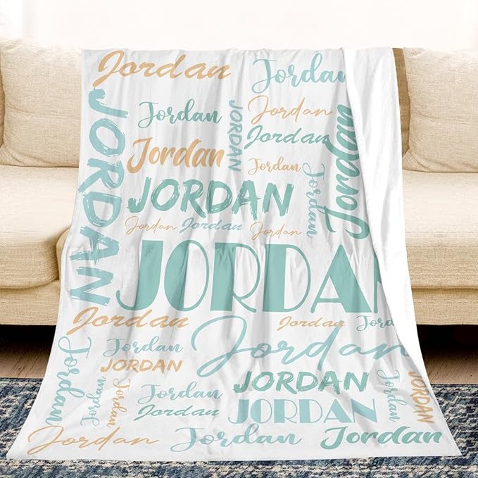 Dr.TOUGH Personalized Name Blanket Personalized Blanket for Adult Kids Flannel Customized Personalized Blankets and Throws
