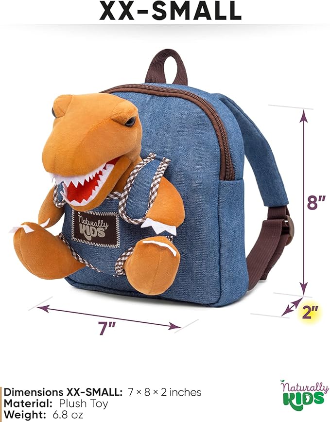 Mini Backpack for Kids w Dinosaur Toy, Mini Backpack for Toddler Boys, Gift for 2 3 4 5 Year Old Girl Boy