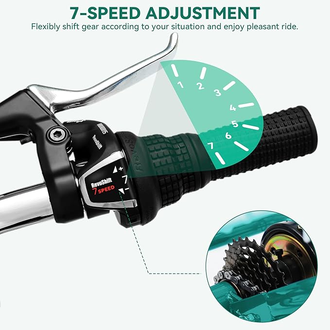 YITAHOME 24 & 26 Inch Adult Tricycle, 1 & 7 Speed 3 Wheel Bikes, Large Seat with Backrest Trike for Adults with Front & Rear Baskets, Cruiser Bike for Seniors Women Men Commute Picnic Outdoor