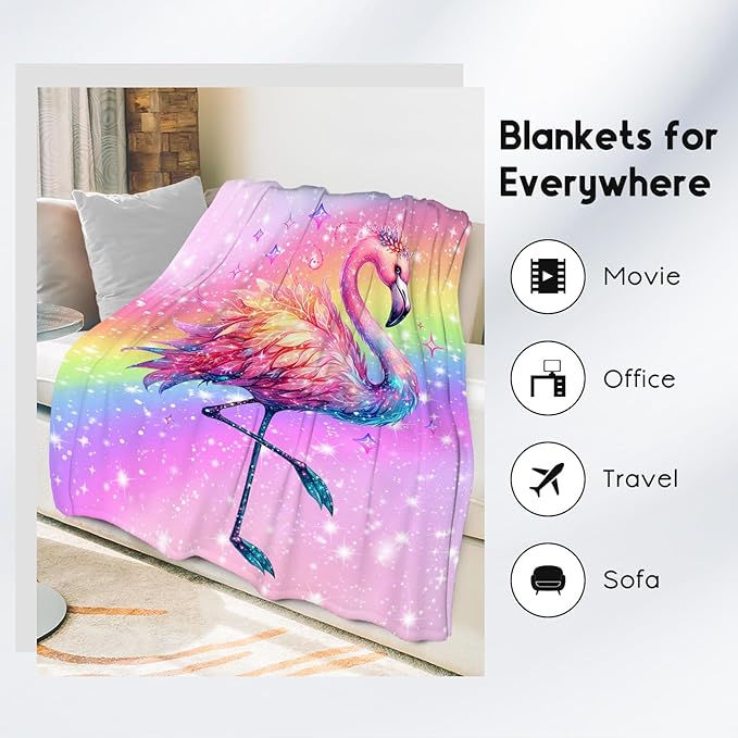 Blanket for Kids, Flamingo Blankets for Girls Toddler, 40"x50" Cute Cozy Fleece Throws Gifts for Daughter