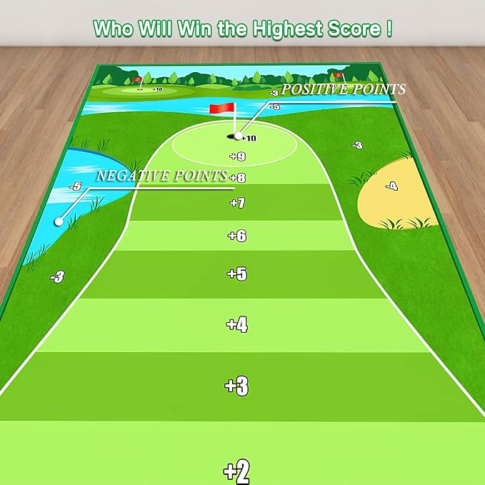 Dollox Golf Chipping Game Set with Hitting Mat – Indoor & Outdoor Practice Kit for Adults & Kids, Family Golf Game with 20 Sticky Balls (No Club)
