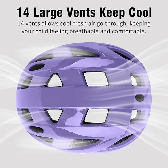 Kids Bike Helmet,2 Sizes Adjustable for Youth Child Boys & Girls Ages 3-5-8-14,Ventilation and Multi-Sport for Bicycle Scooter Skate