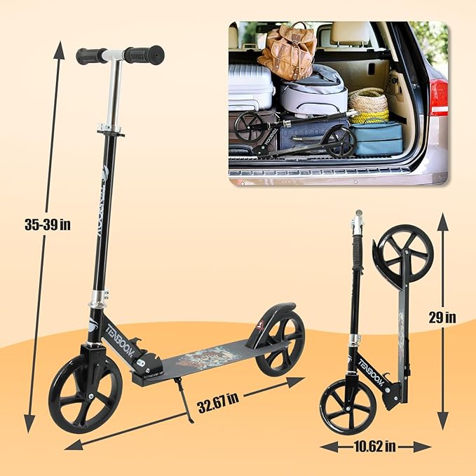 Kick Scooter for Ages 6+, Kids, Teens & Adults. Max Load 240 LBS. 8IN Big Wheels for Kids, Teens & Adults, 3 Adjustable Levels