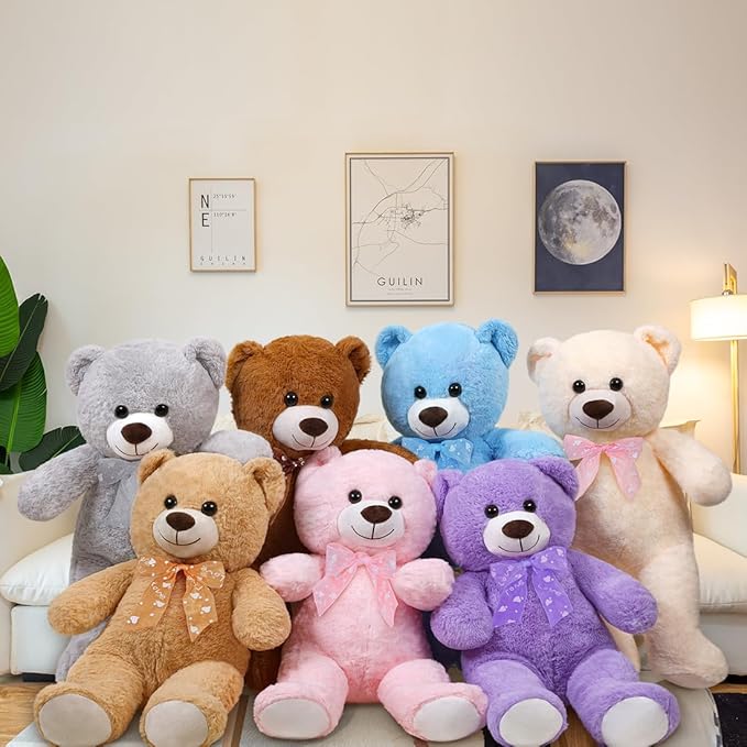 Teddy Bear Stuffed Animal 16'' Small Teddy Bear Plush Toy Gift for Valentine Christmas Birthday White