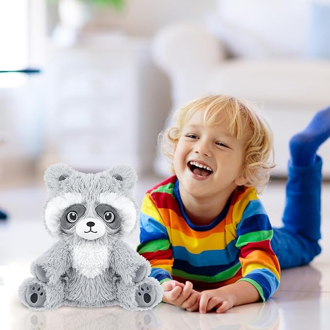 Heatable & Coolable Raccoon Stuffed Animal, Microwavable Heating Pad Plushies for Soothing & Relaxation, Heated Stuffed Animals with Lavender Scented, Stuffed Plush Raccoon Gifts