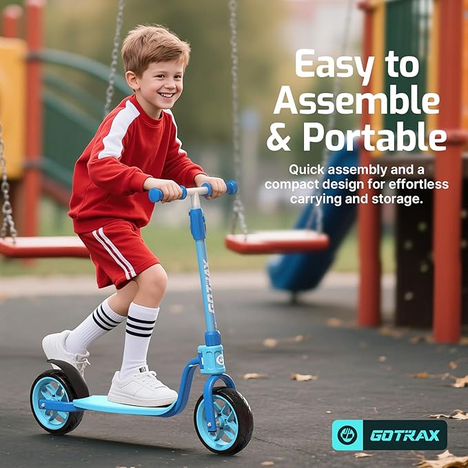 Gotrax KS8 Kick Scooter for Kids 5+, Large 8" Wheels and Height Adjustable Handlebar, Sturdy Wide Deck & Rear Brake, Detachable for Easy Storage, 2 Wheels Scooter for Kids, Teens, Gift for Boy & Girl