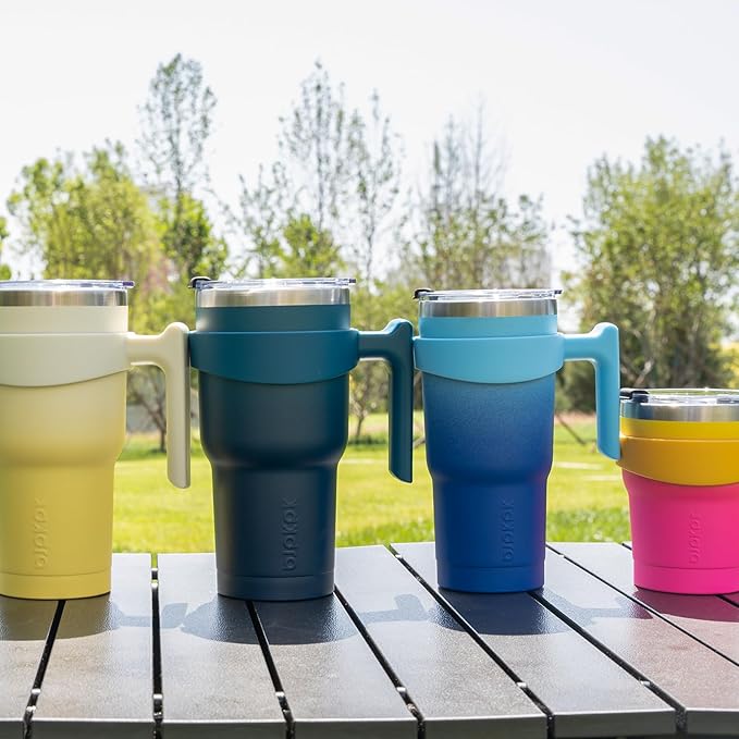 BJPKPK Tumbler With Handle And Straw 30 oz Stainless Steel Insulated Tumbler Cups With Lid For Water Or Ice Coffee,Indigo Black