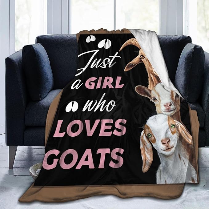 Goat Blanket for Girls Women Goats Gifts Lovers Throw Blankets Cozy Plush Fleece Animal Flannel Fuzzy for Couch Chair Bed 80"X60"