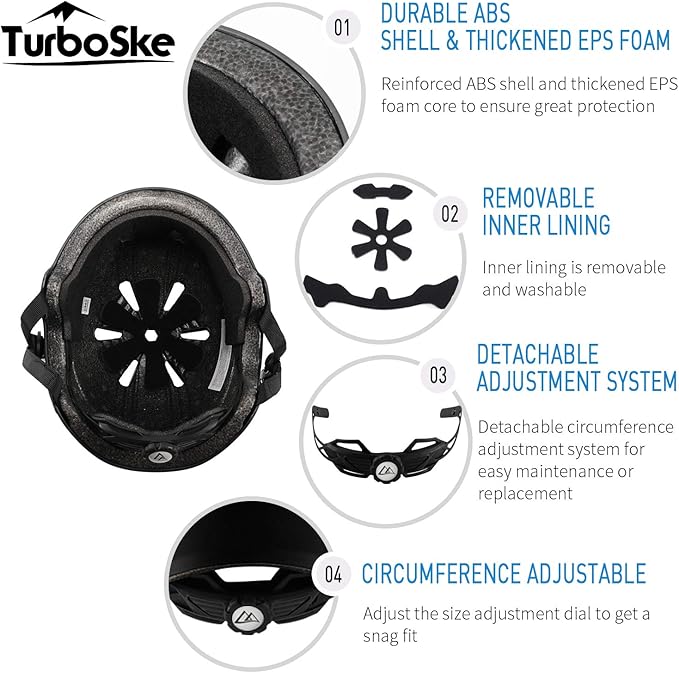 Skateboard Helmet, BMX Helmet, Multi-Sport Helmet, Bike Helmet for Kids, Youth, Men, Women