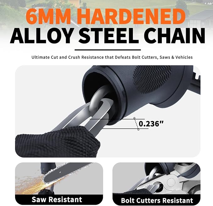 Bike Chain Lock, 5 Digit Combination Heavy Duty Anti Theft 3.5Ft Bicycle Chain Lock,6mm Thick High Hardness keyless Bike Lock for Bike,Scooter,Motorcycle,Door, Gate