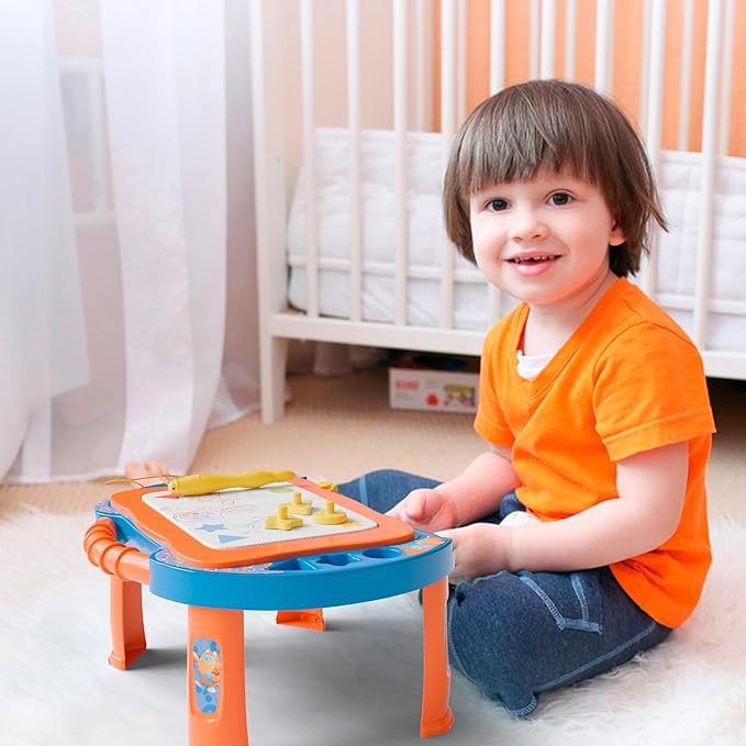 Lollipop Blippi Magnetic Writing Tablet for Kids – Ideal Baby & Toddler Toys – Magnetic Drawing Board with Stands, Pen, and Stamps – Blippi and Mika Inspired Learning Toys for Toddlers 3+