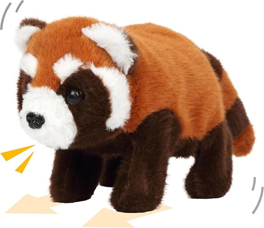 Cuteoy Walking Red Panda Stuffed Animal Speaking Roar Plush Electric Interactive Animated Plushies Toy for Girls Boys Birthday