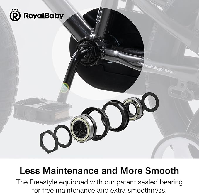 RoyalBaby Kids Bike EZ Freestyle Training Free Balance to Pedal Easy Learning Bicycle, 12-18 Inch for Toddlers to Big Kids