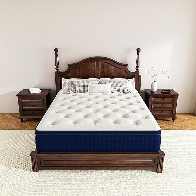 12 Inch Full Size Mattress, Memory Foam and Pocketed Coils Hybrid Mattress with Pressure Relief, Motion Isolation,Edge Support, Plush Feel, Mattresses in a Box, CertiPUR-US Certified